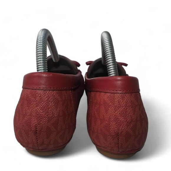 Michael Kors Juliette MK Logo Slip-on Moccasins Burgundy Red ME22E Women's 8M - Picture 5 of 11